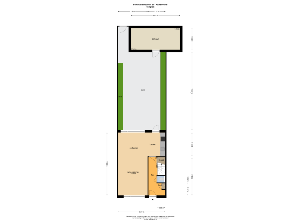 View floorplan of TUIN of Ferdinand Bolplein 21