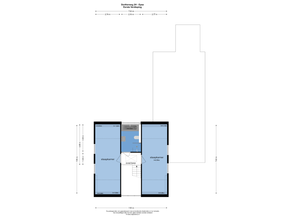 Bekijk plattegrond van EERSTE VERDIEPING van Dortherweg 2-H