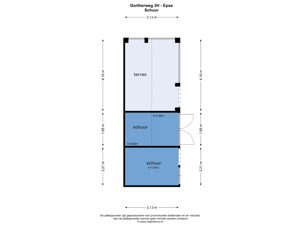 Bekijk plattegrond van SCHUUR van Dortherweg 2-H