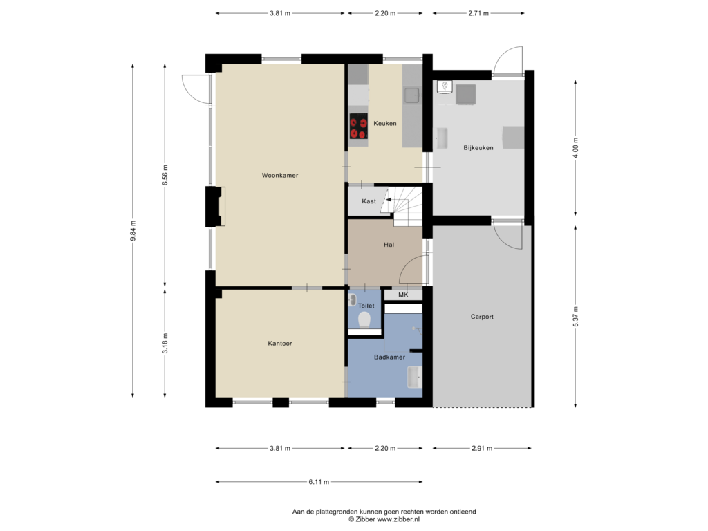 View floorplan of Begane grond of Köstersweide 37