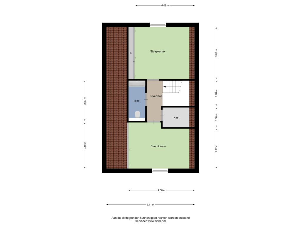 View floorplan of 1e verdieping of Köstersweide 37