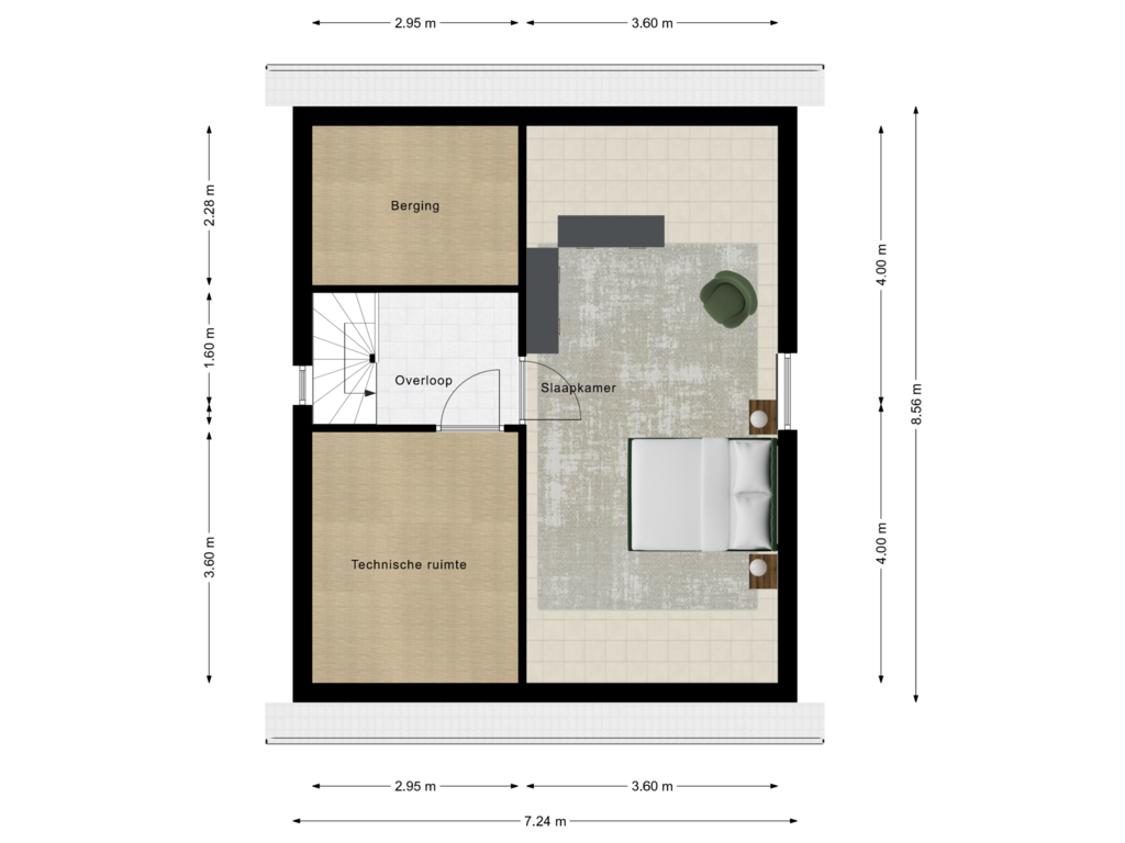 Bekijk plattegrond van Tweede verdieping van Bakkerstraat 5