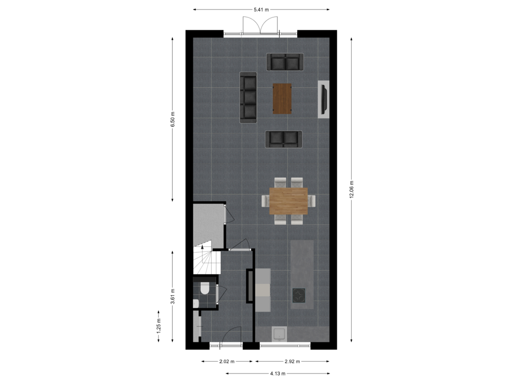 View floorplan of Begane grond of Zaltbommelstraat 27