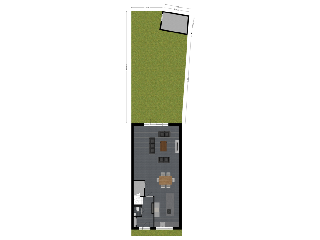 View floorplan of Situatie of Zaltbommelstraat 27