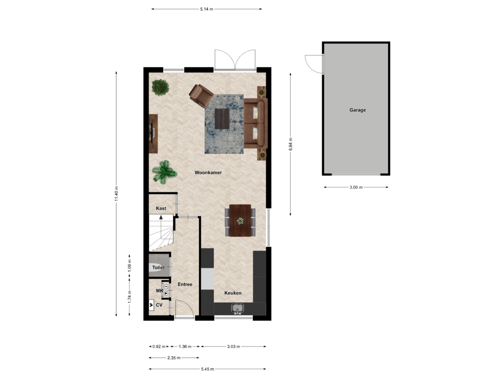 Bekijk plattegrond van Begane grond van Havenstraat 5-C