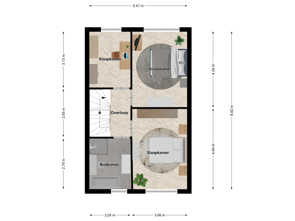 Bekijk plattegrond van Eerste verdieping van Havenstraat 5-C