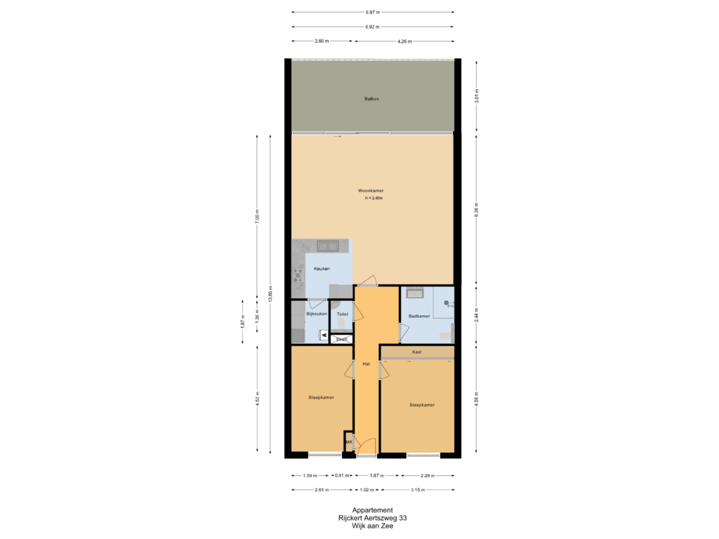 Bekijk plattegrond van Appartement van Rijckert Aertszweg 33