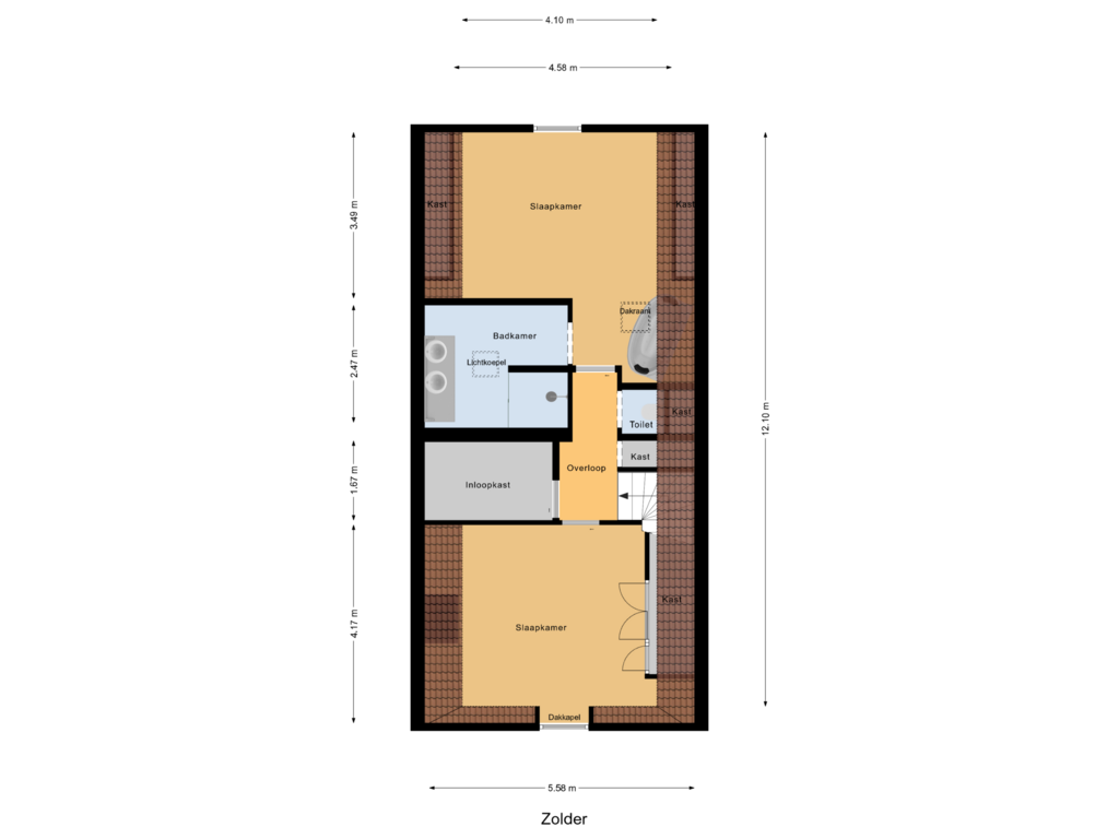 Bekijk plattegrond van Zolder van Badhuisstraat 55