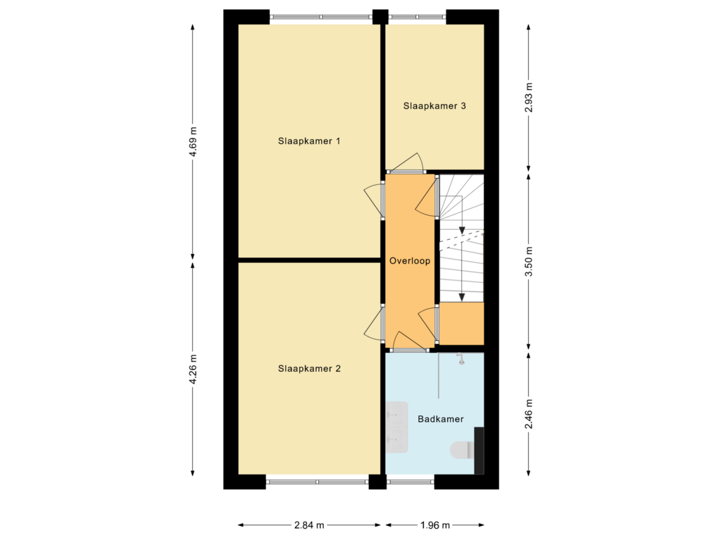 Bekijk plattegrond van Eerste verdieping van Willem Alexanderhof 21