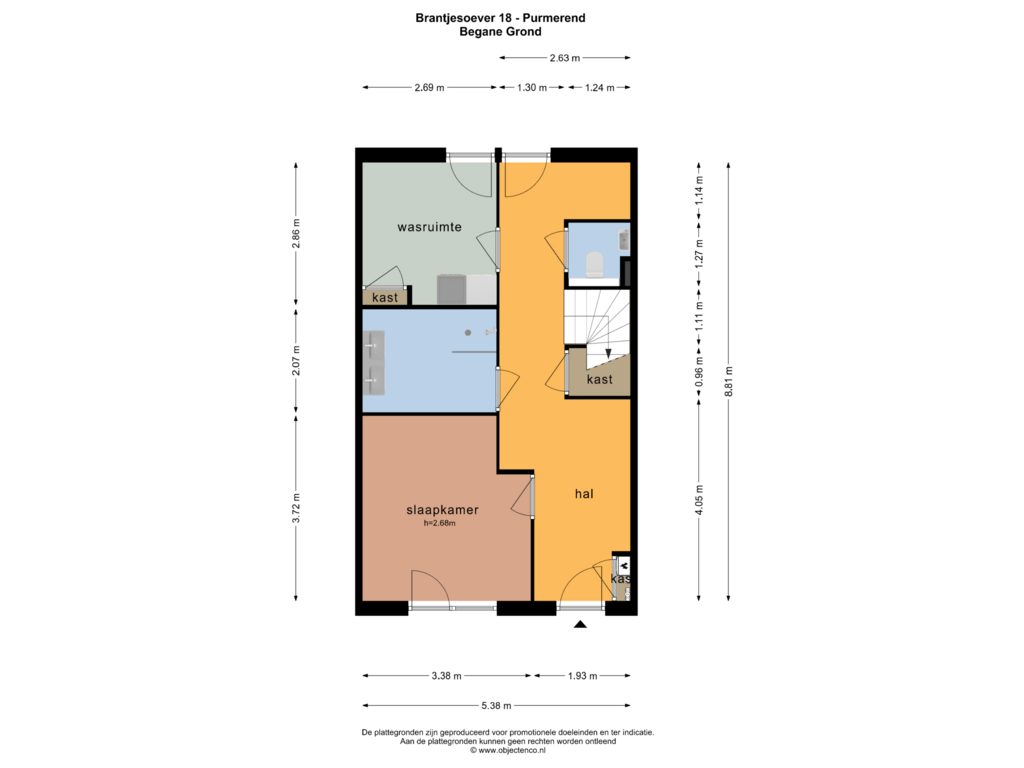 Bekijk plattegrond van BEGANE GROND van Brantjesoever 18