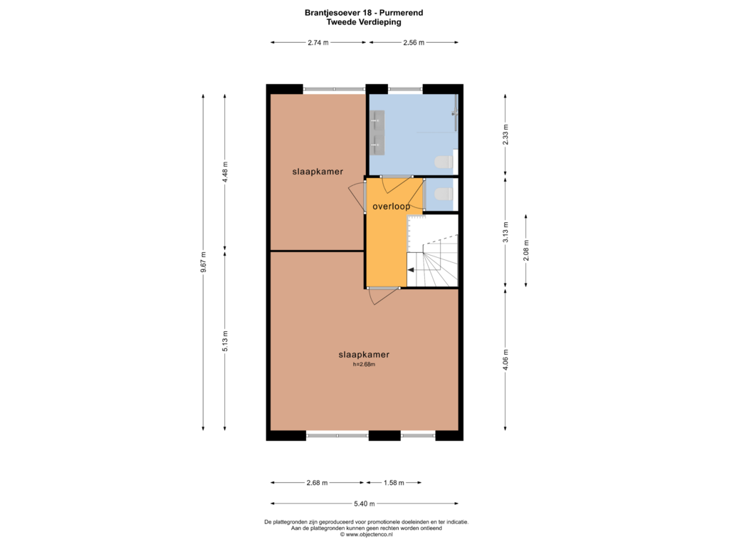 Bekijk plattegrond van TWEEDE VERDIEPING van Brantjesoever 18