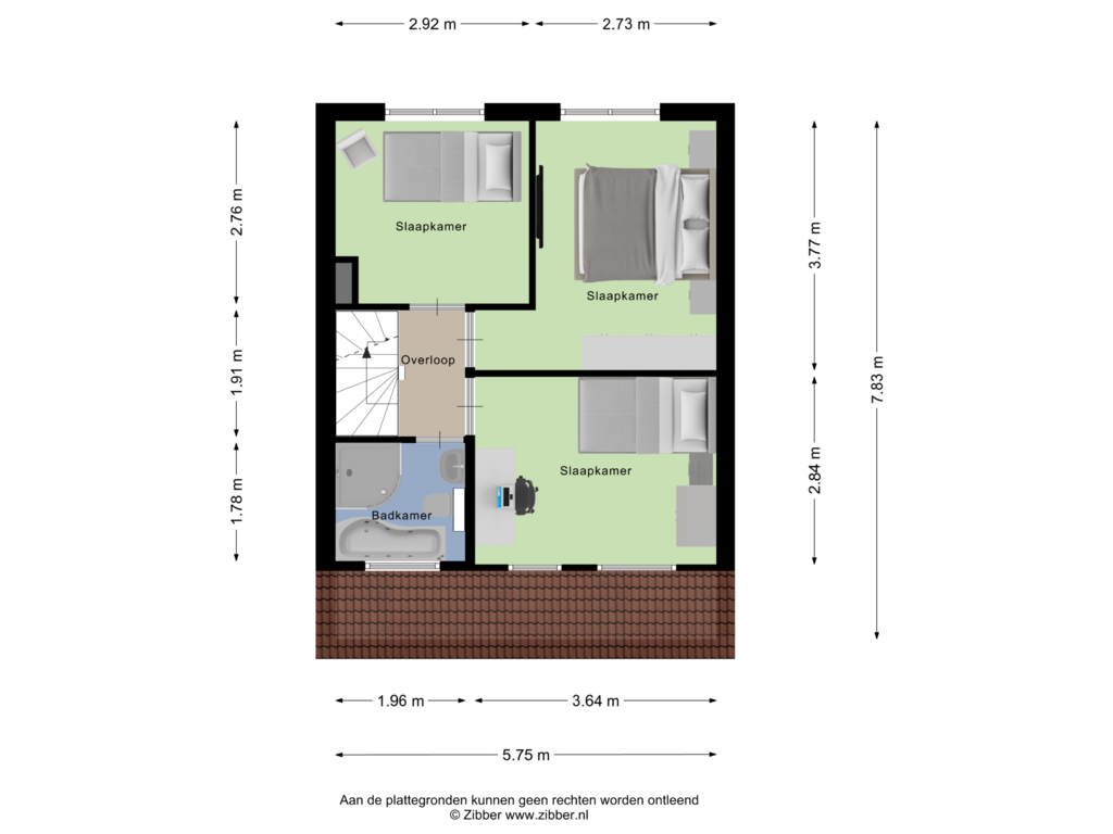 View floorplan of Eerste Verdieping of Bernhardstraat 10