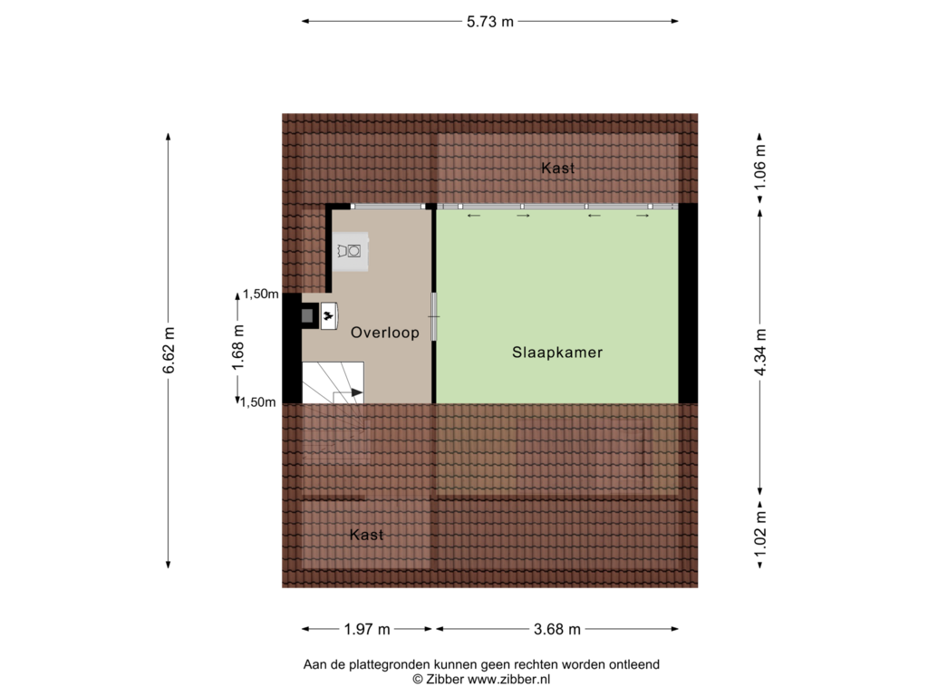 View floorplan of Tweede Verdieping of Bernhardstraat 10