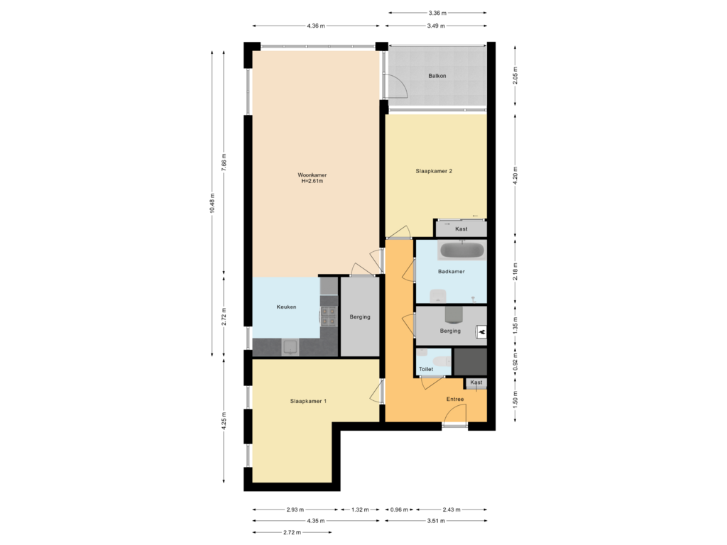 View floorplan of Appartement of Annie M.G. Schmidtstraat 45