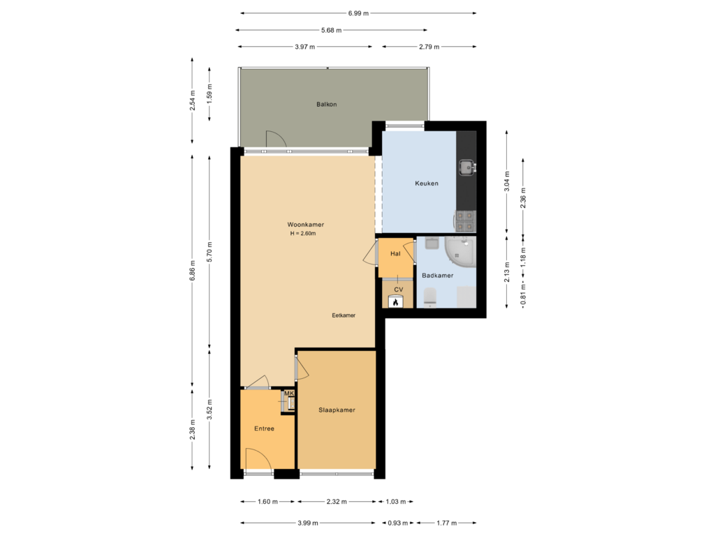 Bekijk plattegrond van Appartement van Bastion 411