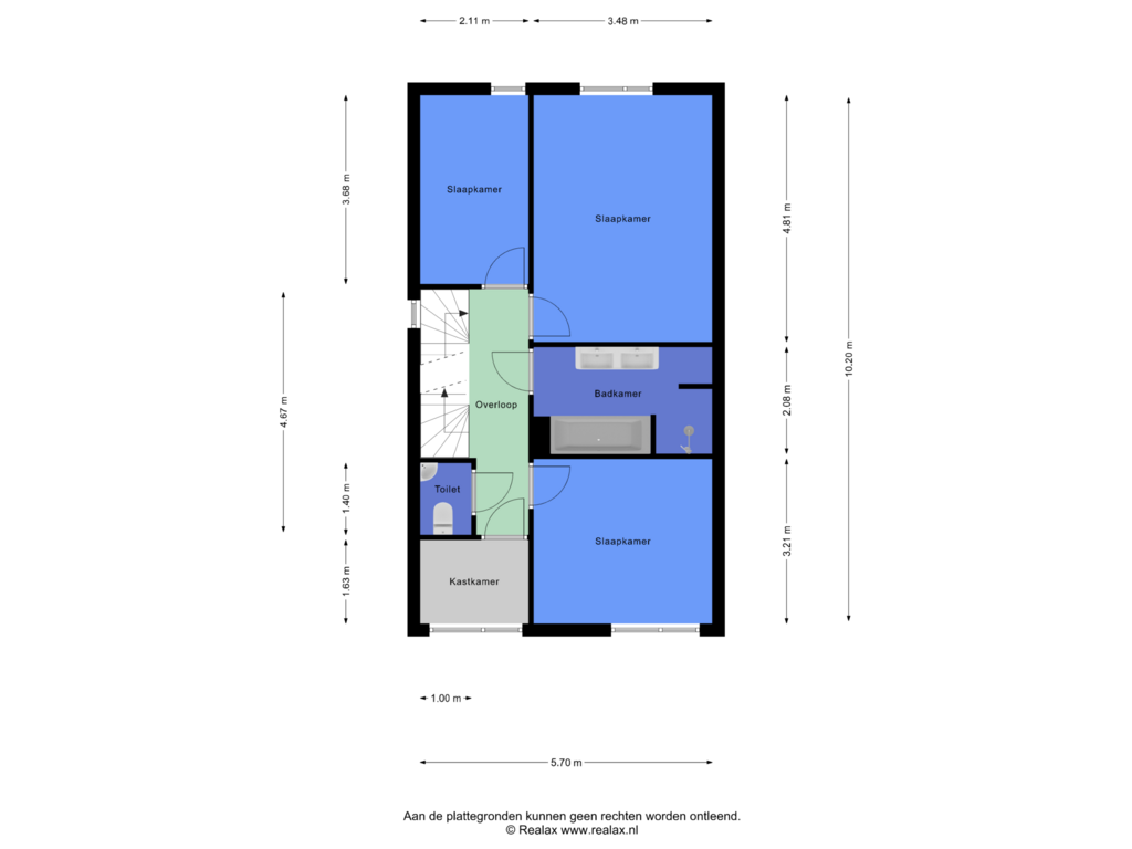 Bekijk plattegrond van Verdieping 1 van Dwergbieslaan 7