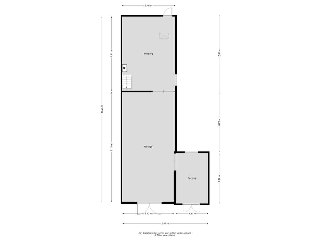 Bekijk plattegrond van Berging van Kloosterweg 23