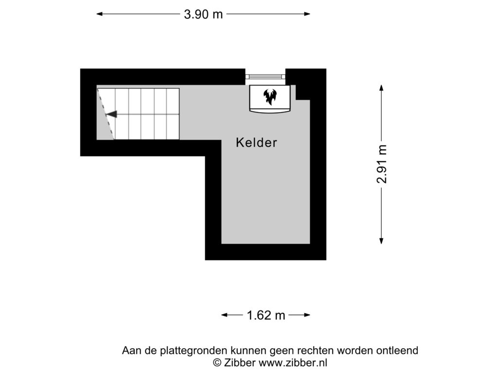 Bekijk plattegrond van Kelder van Kloosterweg 23