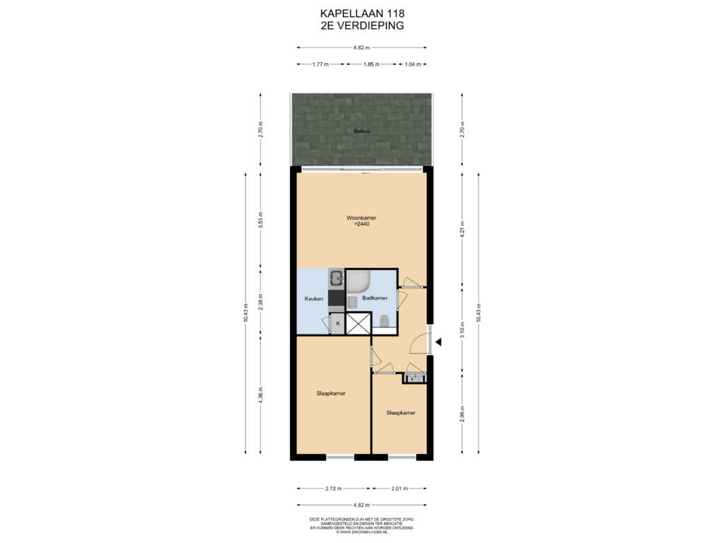 Bekijk plattegrond van 2E Verdieping van Kapellaan 118