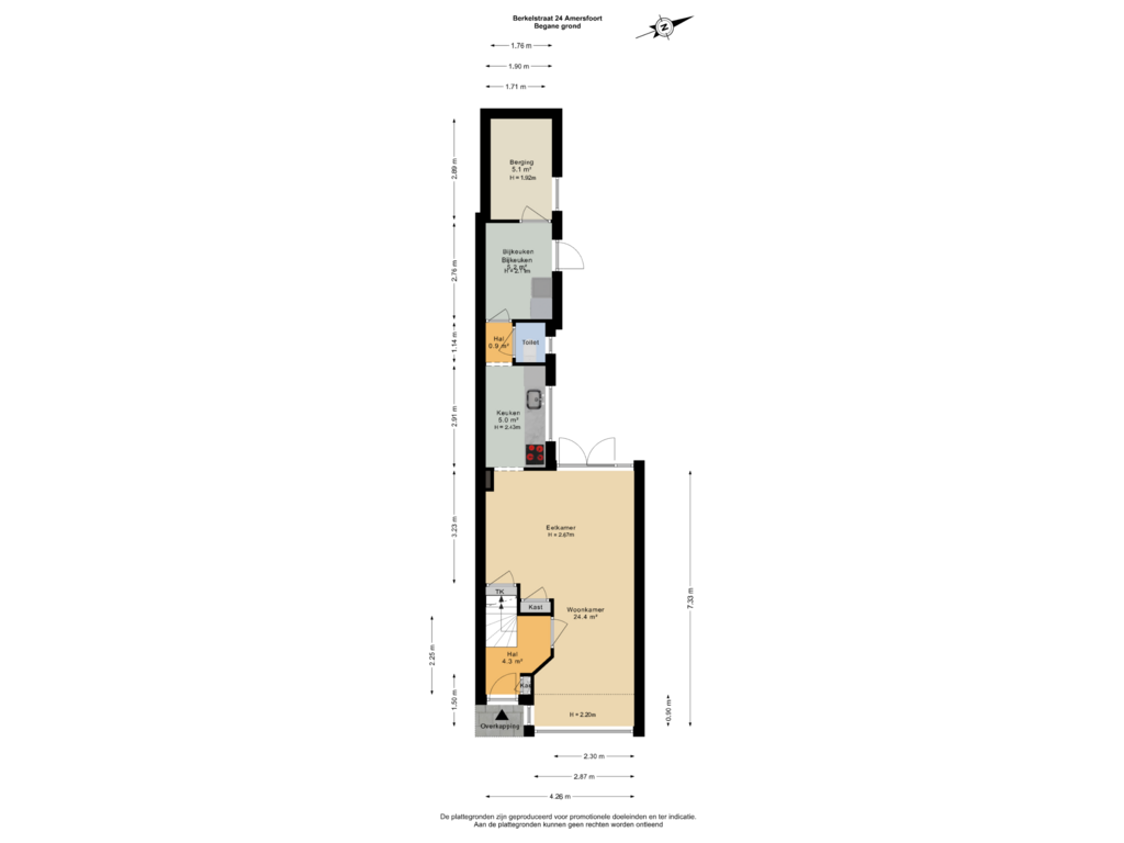 Bekijk plattegrond van Begane grond van Berkelstraat 24