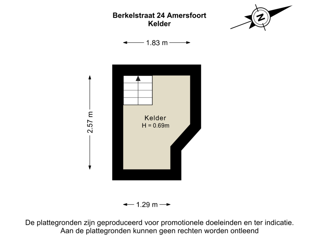 Bekijk plattegrond van Kelder van Berkelstraat 24