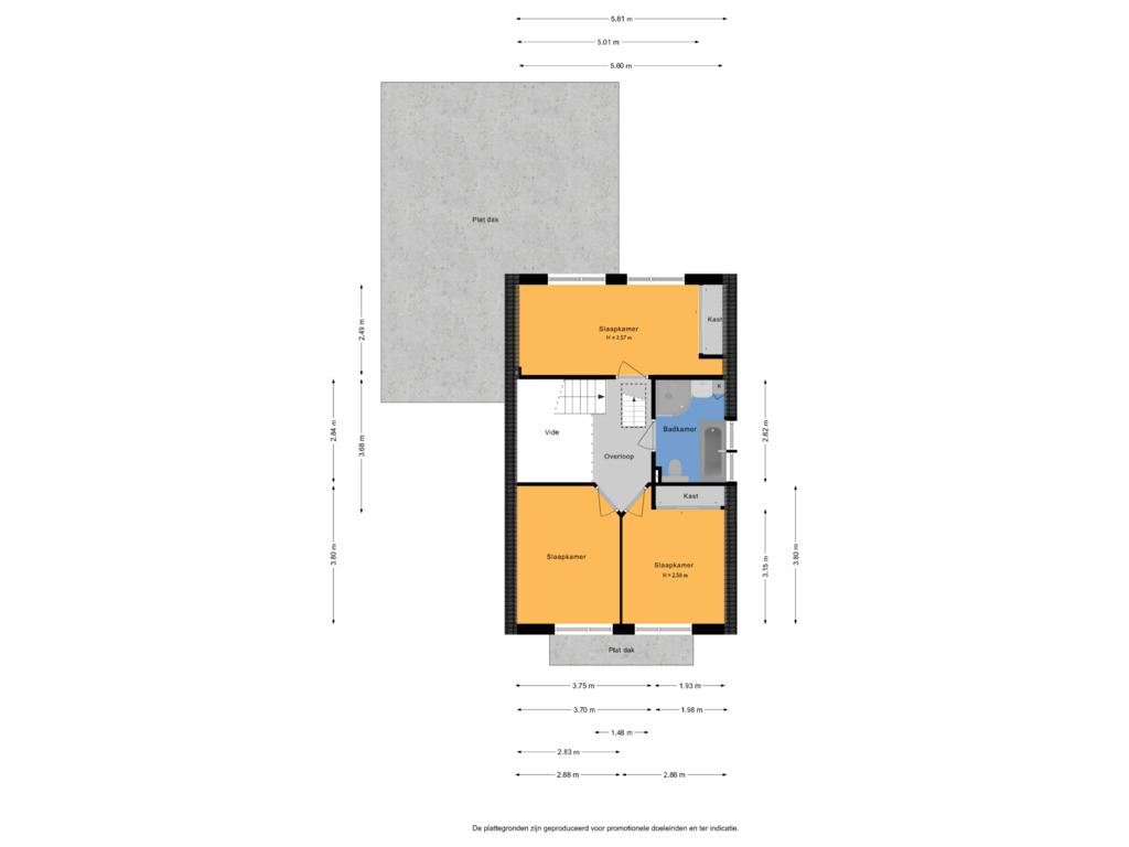 Bekijk plattegrond van 1e verdieping van Hogeweg 8-A