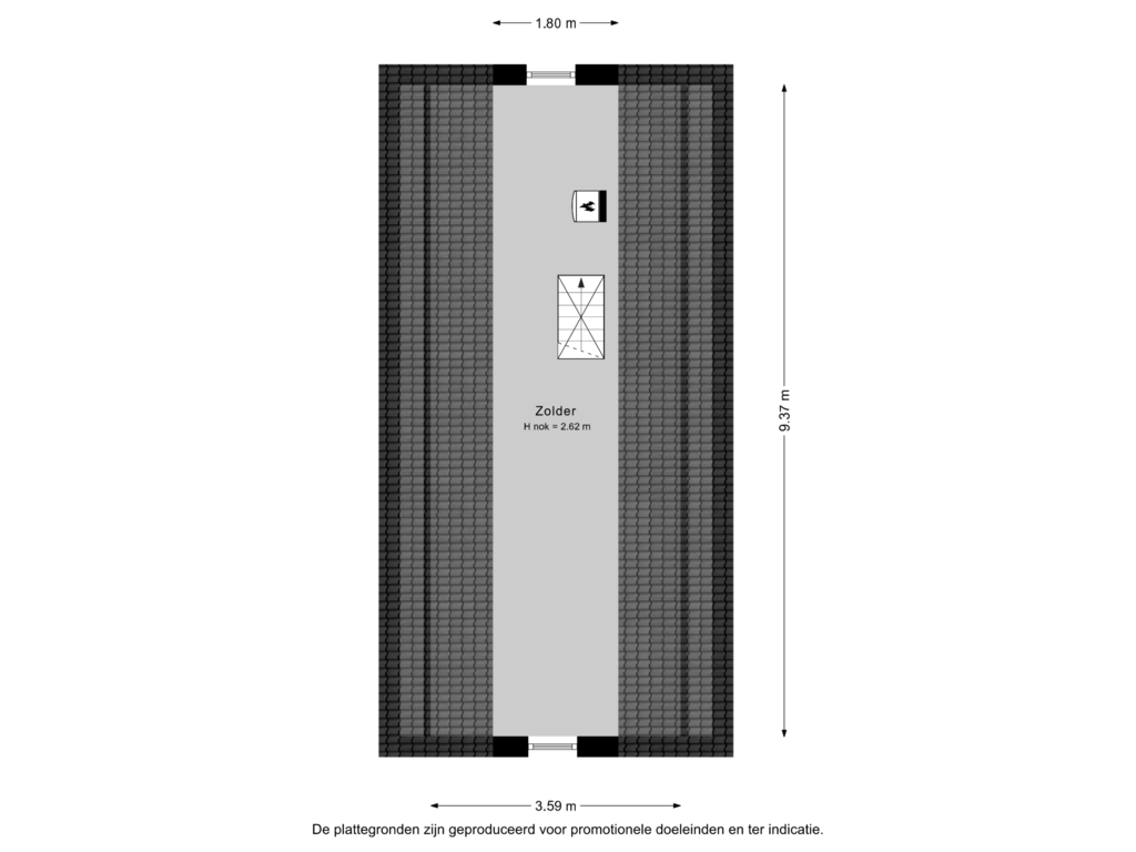 Bekijk plattegrond van 2e verdieping van Hogeweg 8-A