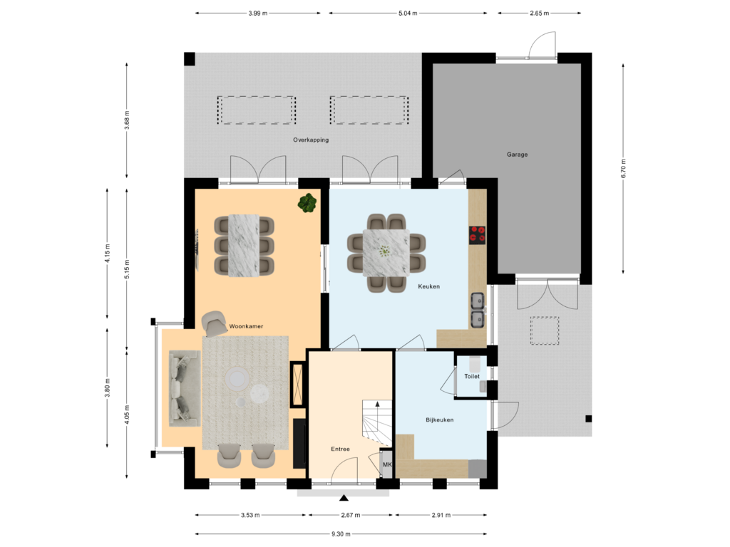 Bekijk plattegrond van Begane Grond van De Leemboer 8