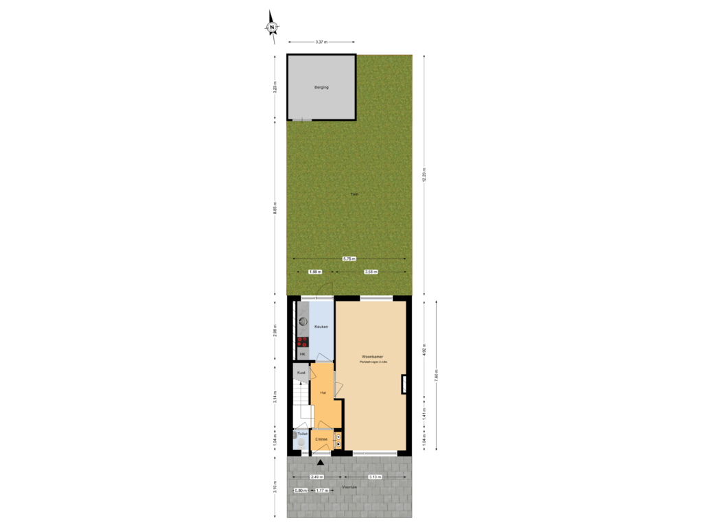 Bekijk plattegrond van Begane grond tuin van Marijkestraat 15