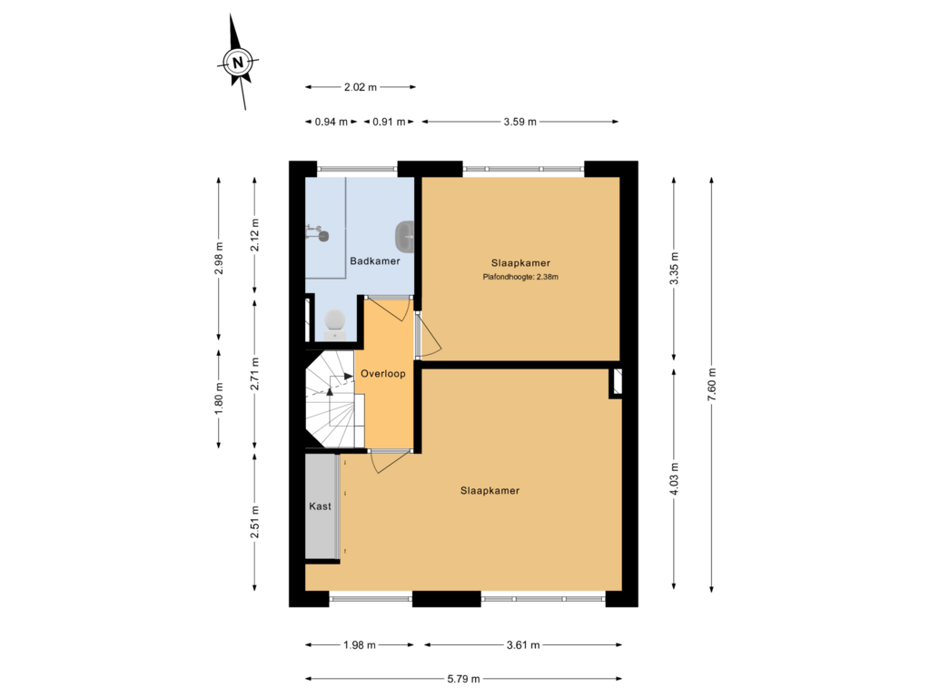 Bekijk plattegrond van 1e verdieping van Marijkestraat 15