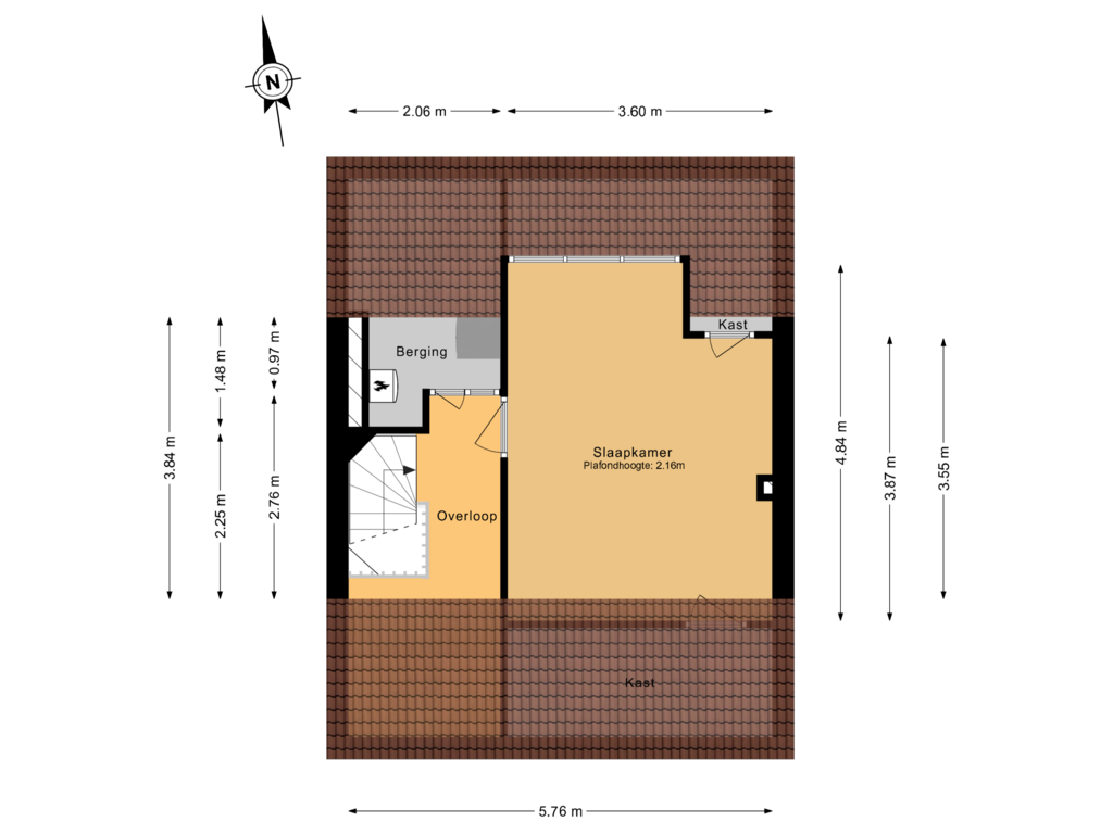 Bekijk plattegrond van 2e verdieping van Marijkestraat 15