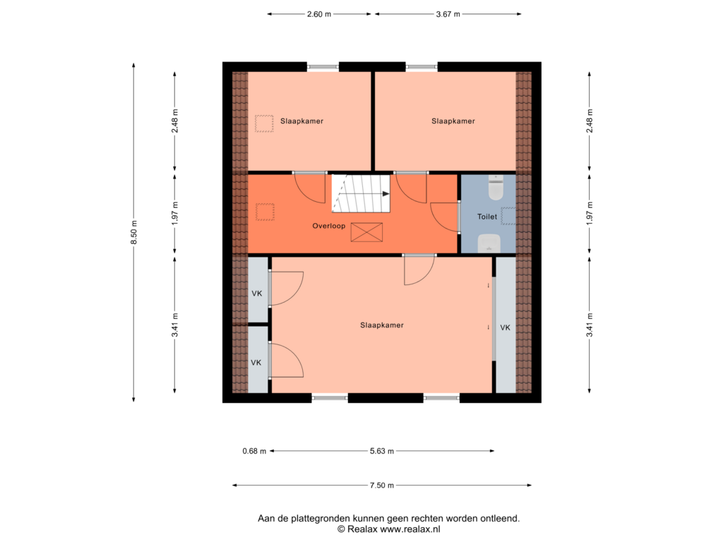 Bekijk plattegrond van Verdieping 1 van Oranjestraat 80