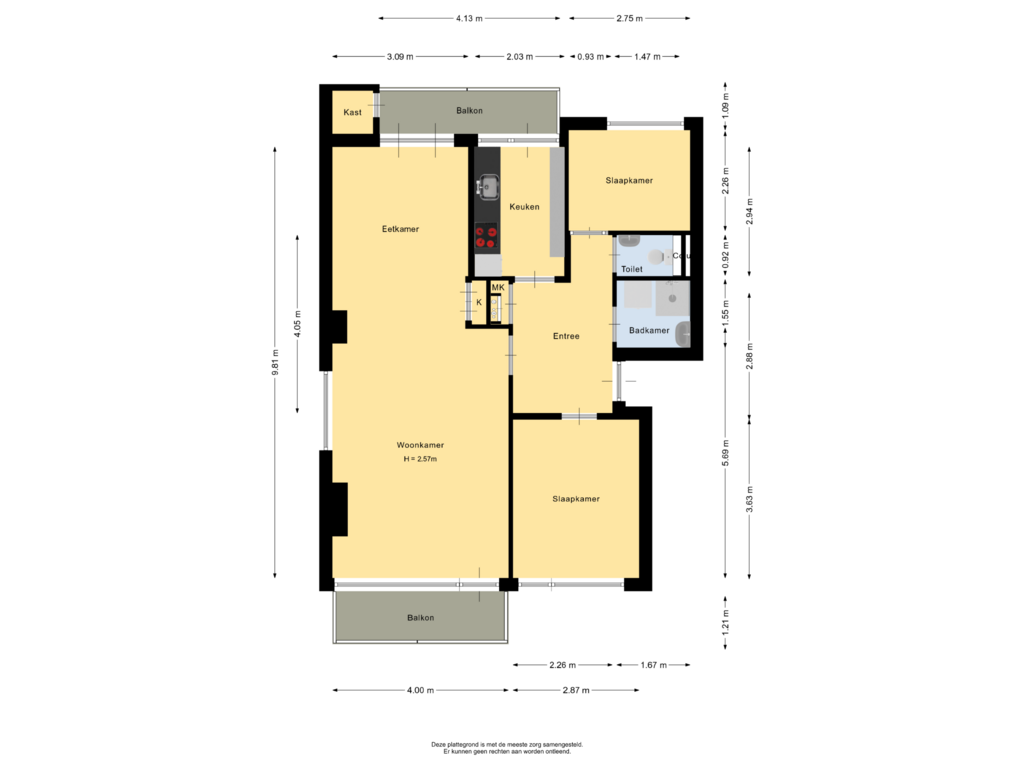 Bekijk plattegrond van Appartement van Abersonlaan 9-II