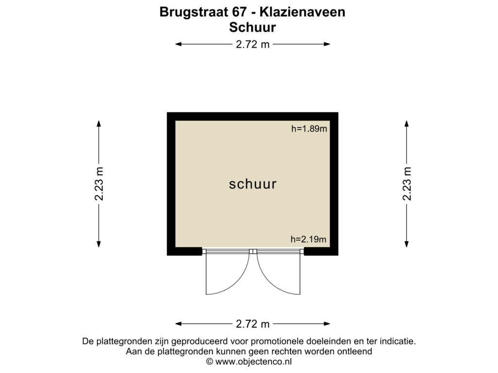 Bekijk plattegrond van SCHUUR van Brugstraat 67