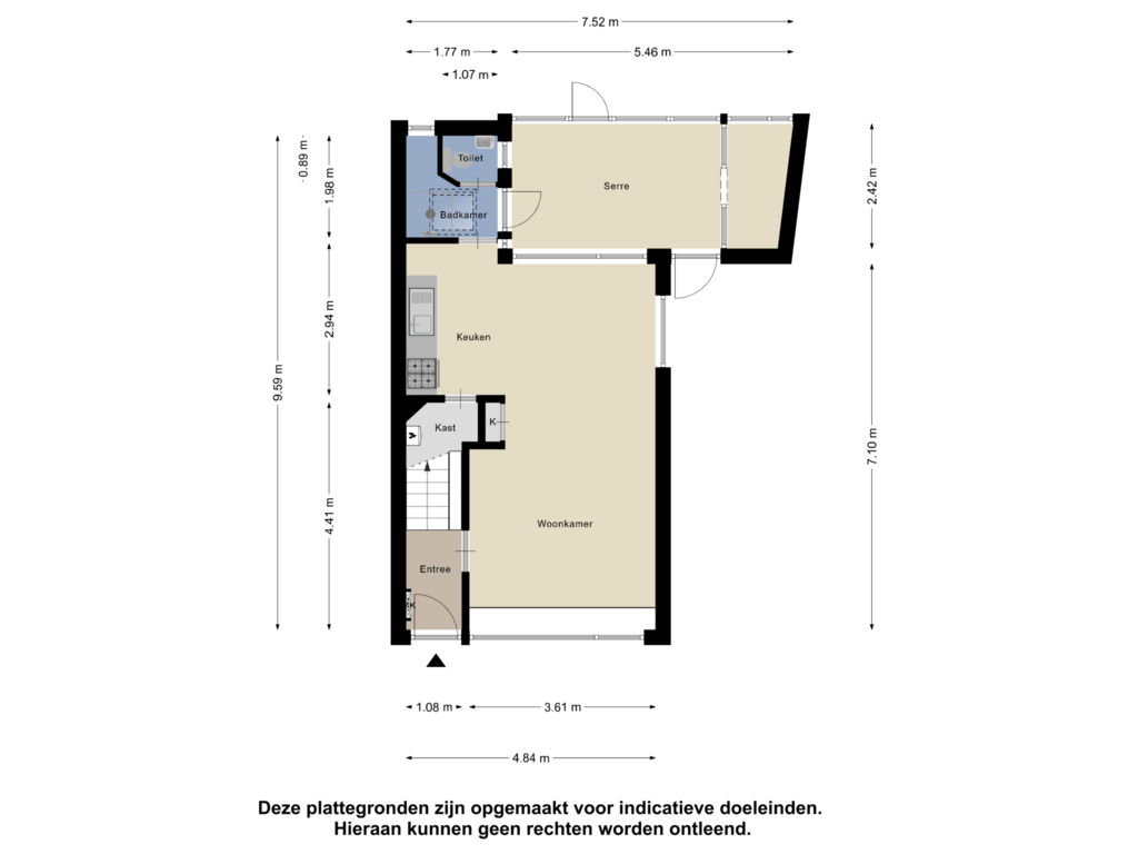 Bekijk plattegrond van Begane Grond van Christiaan Huygensstraat 1