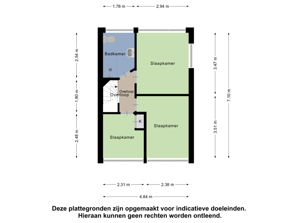 Bekijk plattegrond van Eerste Verdieping van Christiaan Huygensstraat 1