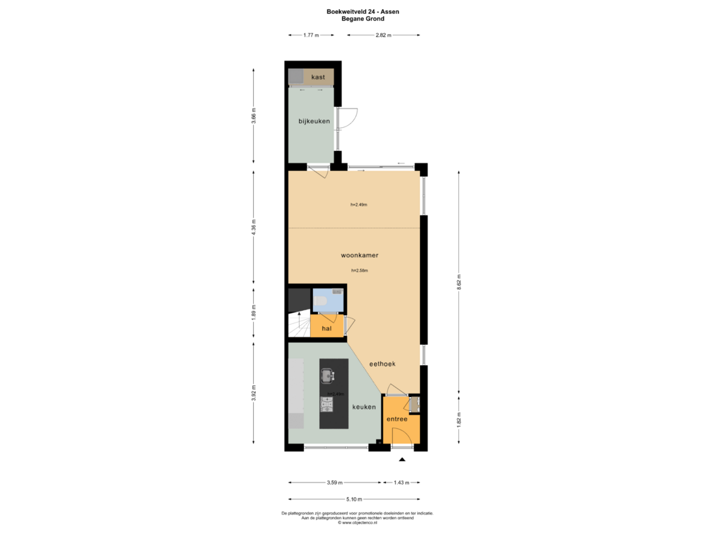 Bekijk plattegrond van BEGANE GROND van Boekweitveld 24