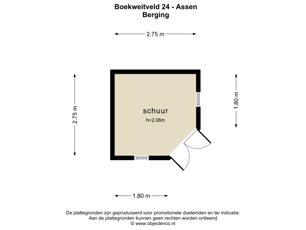 Bekijk plattegrond van BERGING van Boekweitveld 24