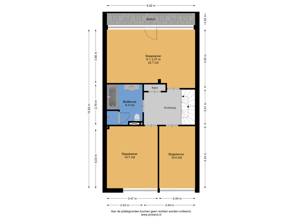 View floorplan of 1e Verdieping of Heivlinder 75