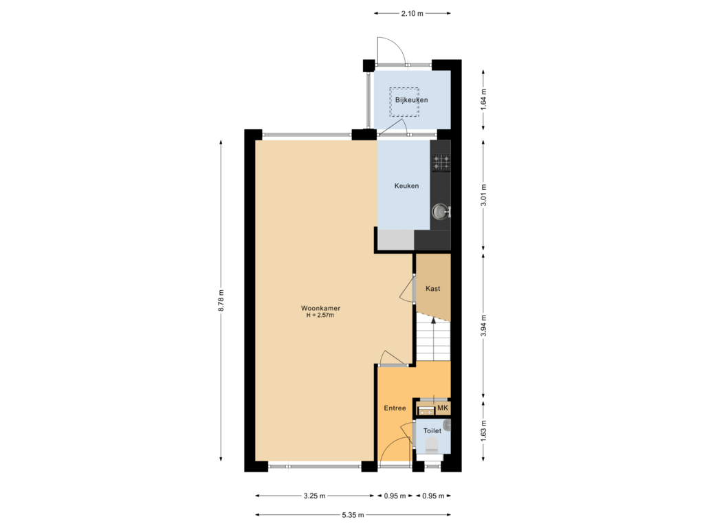 Bekijk plattegrond van Begane grond van Notaris Steenpoortestraat 20