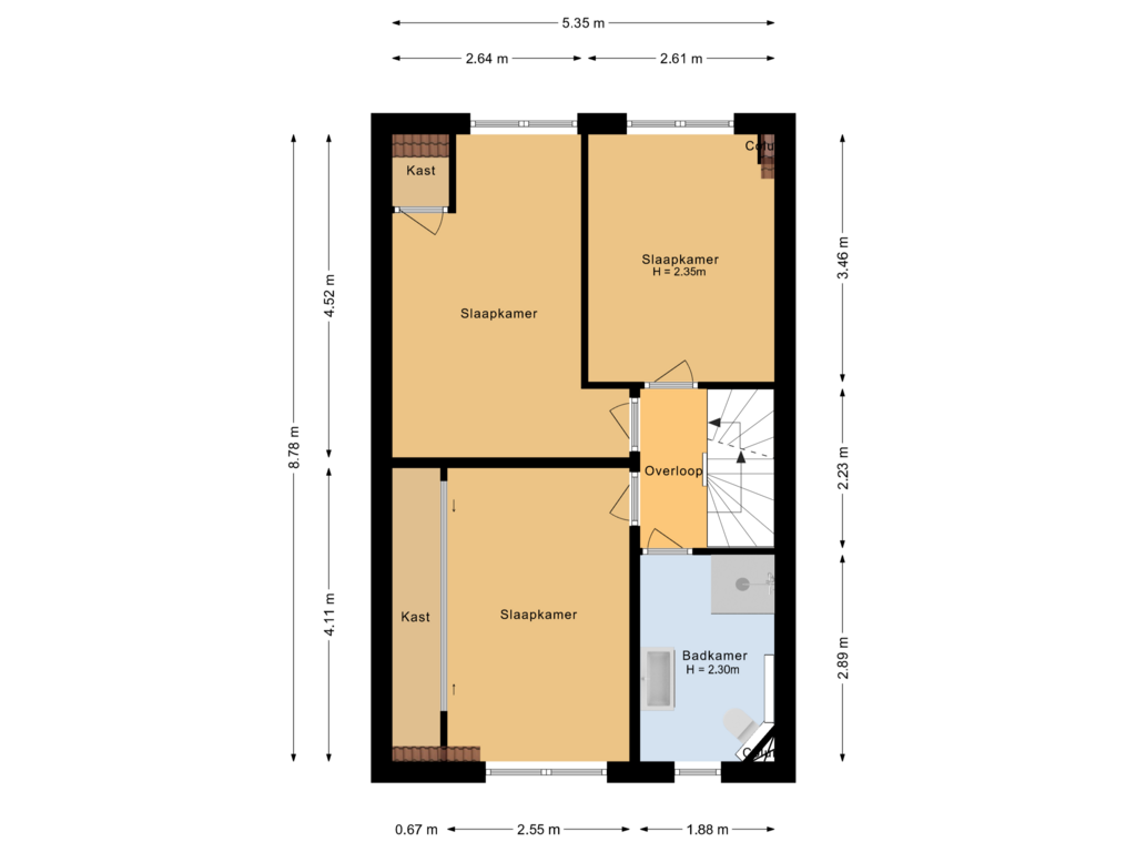 Bekijk plattegrond van Eerste verdieping van Notaris Steenpoortestraat 20