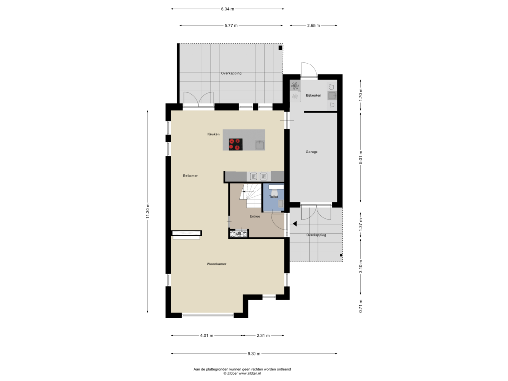 Bekijk plattegrond van Begane Grond van de Meren 1423