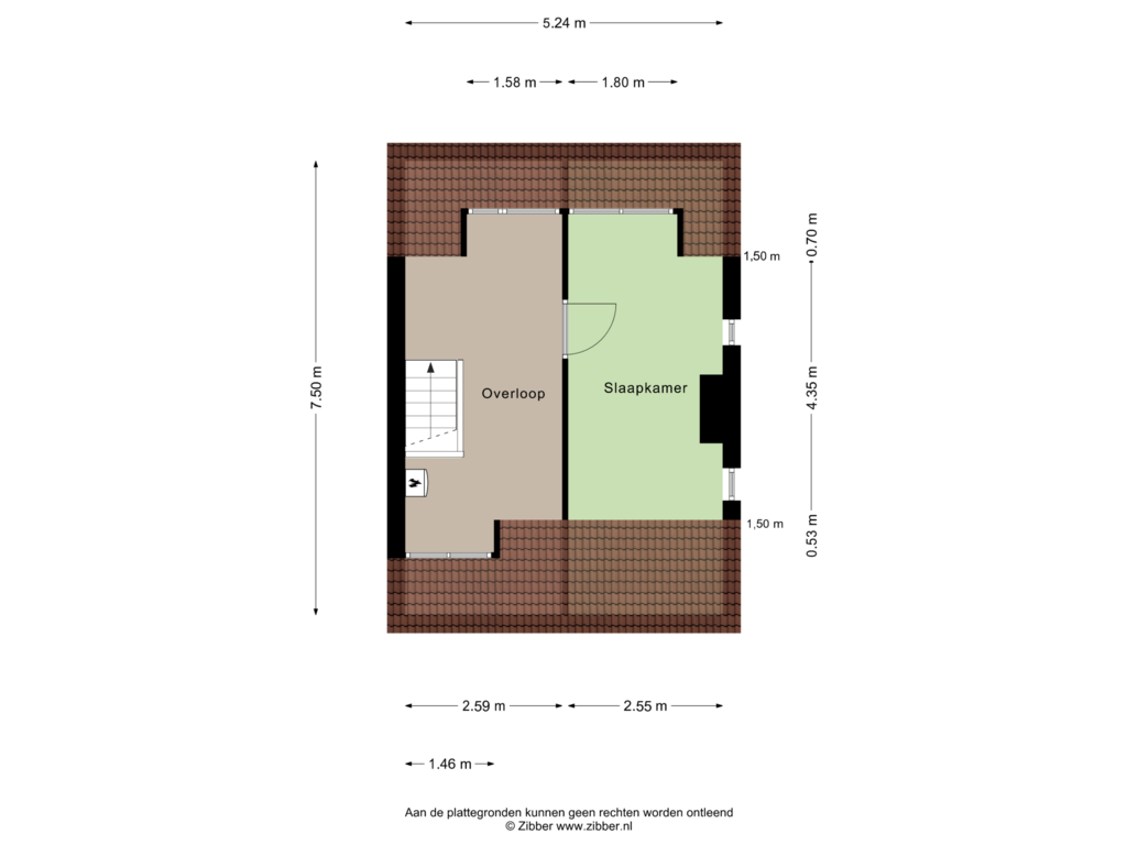 Bekijk plattegrond van Tweede verdieping van Breemarsweg 34