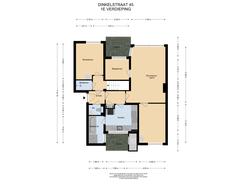 Bekijk plattegrond van 1E Verdieping van Dinkelstraat 45