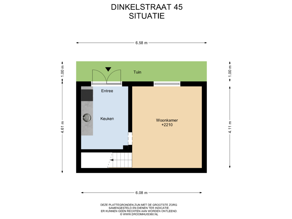 Bekijk plattegrond van Situatie van Dinkelstraat 45