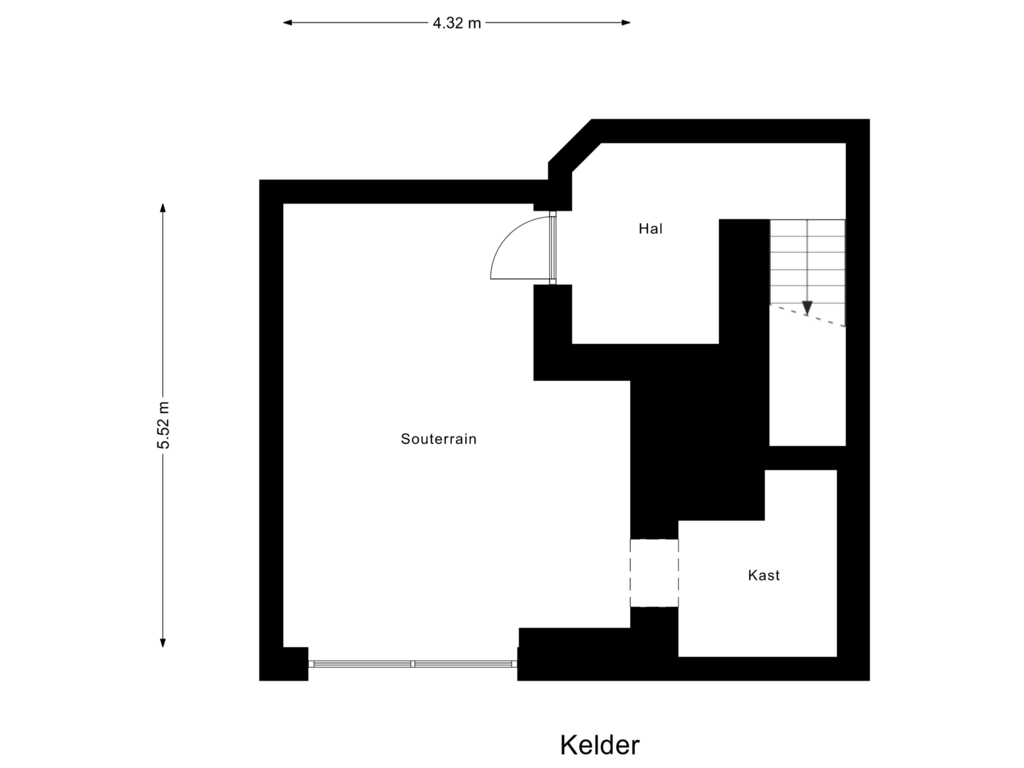 Bekijk plattegrond van Kelder van Calandstraat 7-A