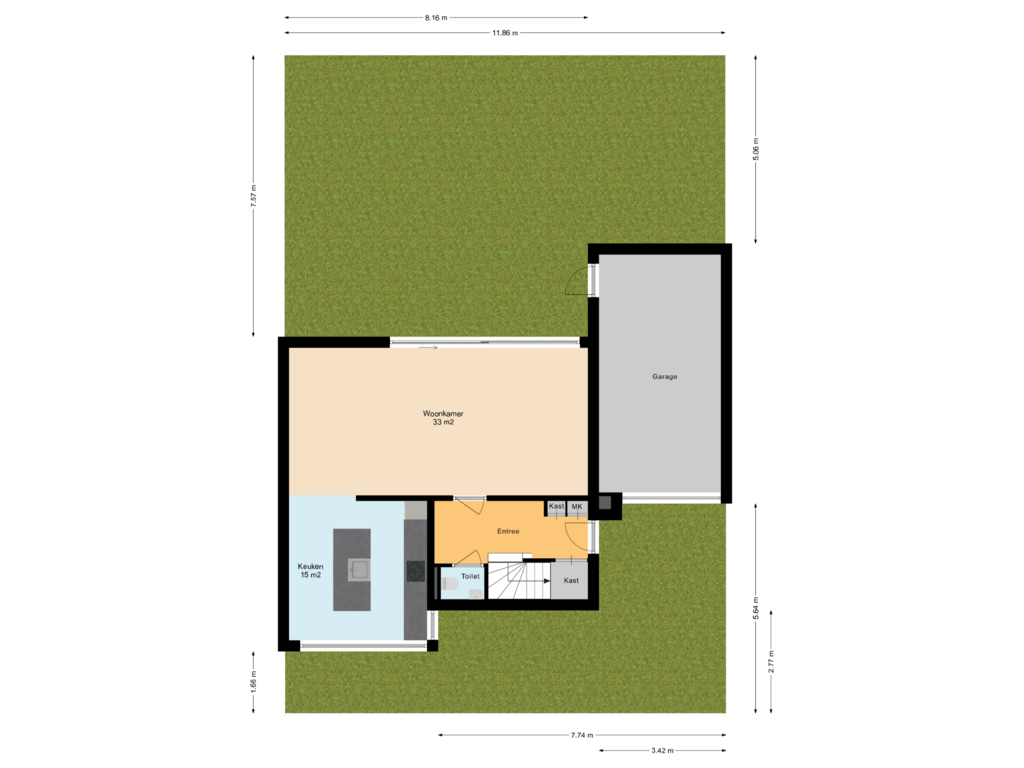 View floorplan of Situatie of Voerendaalstraat 94