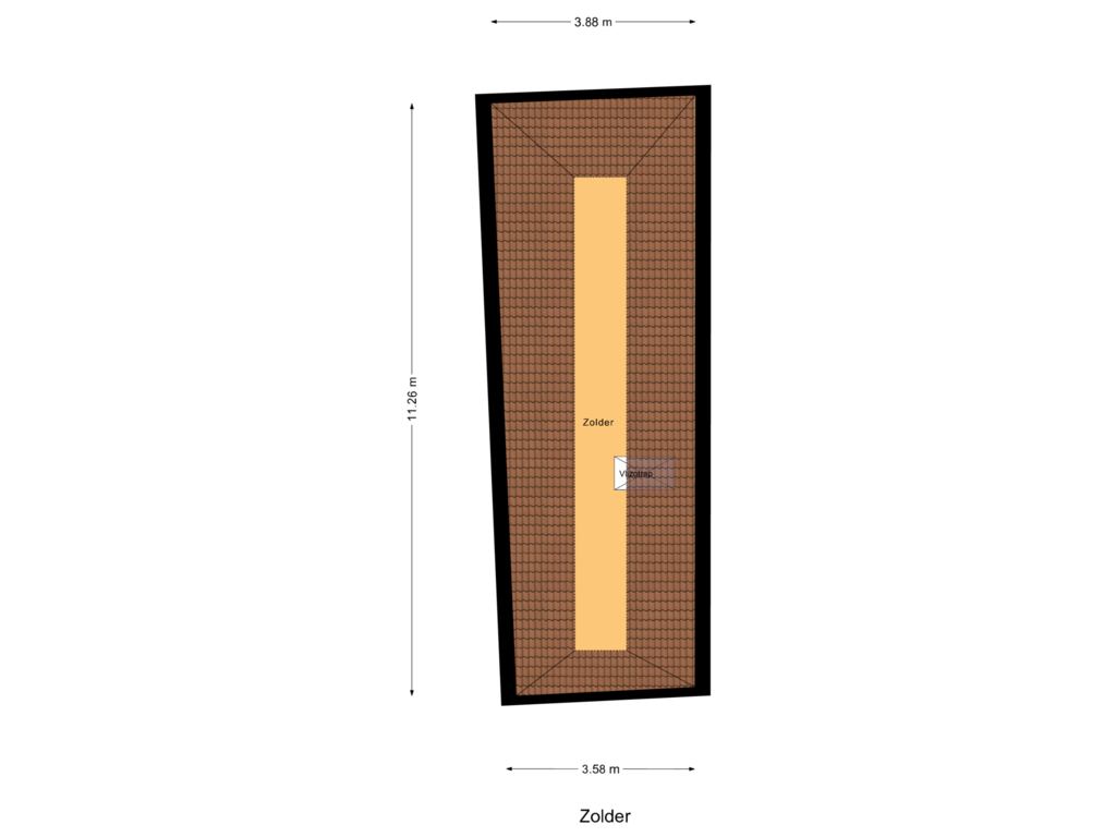 View floorplan of Zolder of Walstraat 91