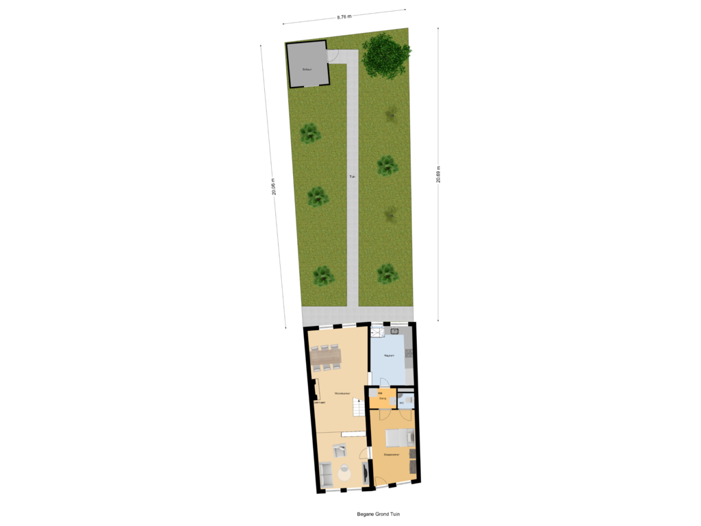 View floorplan of Begane Grond Tuin of Walstraat 91