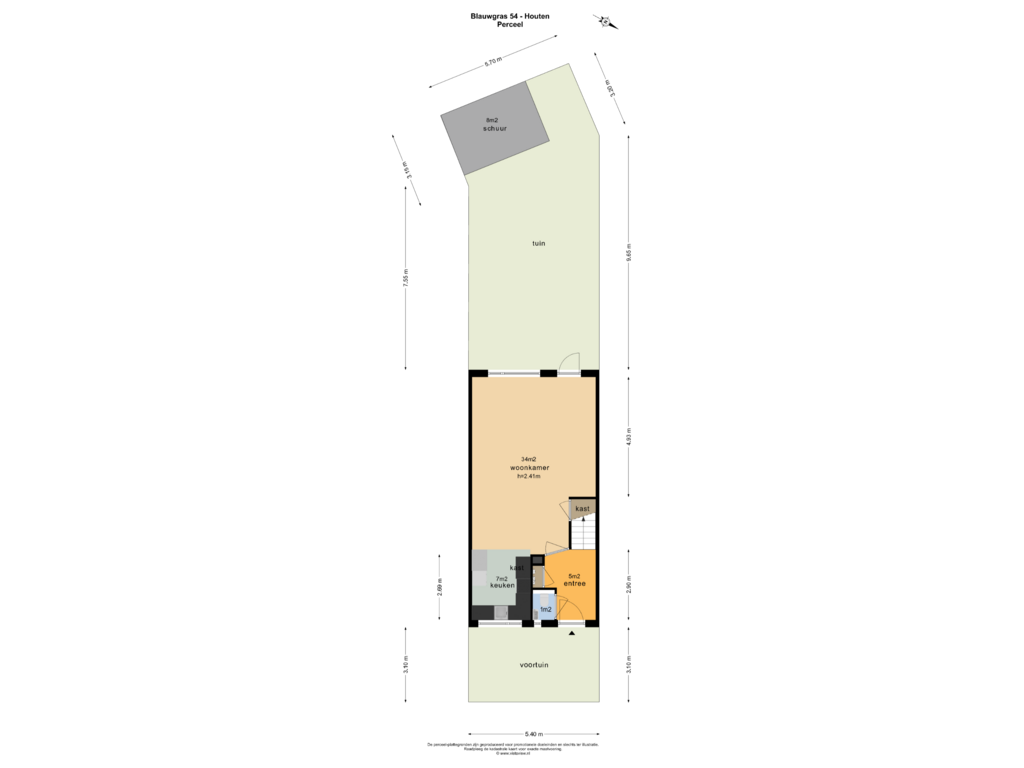 Bekijk plattegrond van PERCEEL van Blauwgras 54